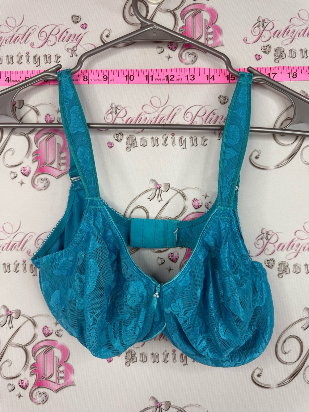 Turquoise Lace Underwire Bra - Unbranded ribbon pink